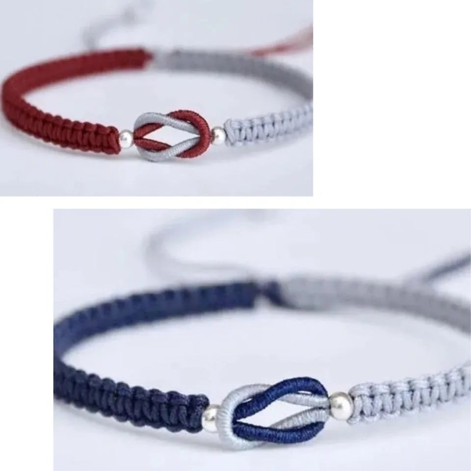 Love Knot Rope Braided Bracelet 'Always Together' Casual Adjustable String Handmade Matching Gift for Her Couple Teens Girls Boy