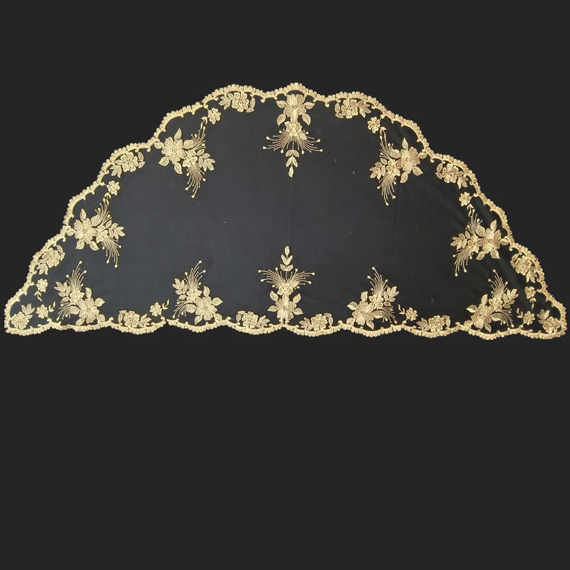 Large Size Half Moon Classic Spanish Style Lace Mantilla Women Head Covering Lace Catholic Veil