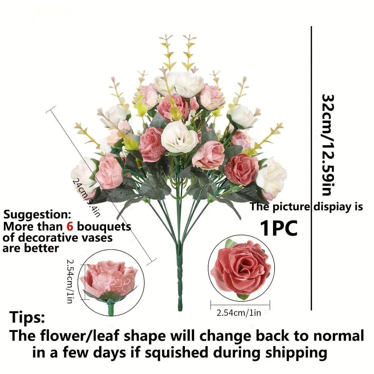 7 Forks 21 Heads Artificial Flower Silk Rose High Quality Christmas Wreath Wedding Bouquet Home Arrangement Vase bridal bouquets