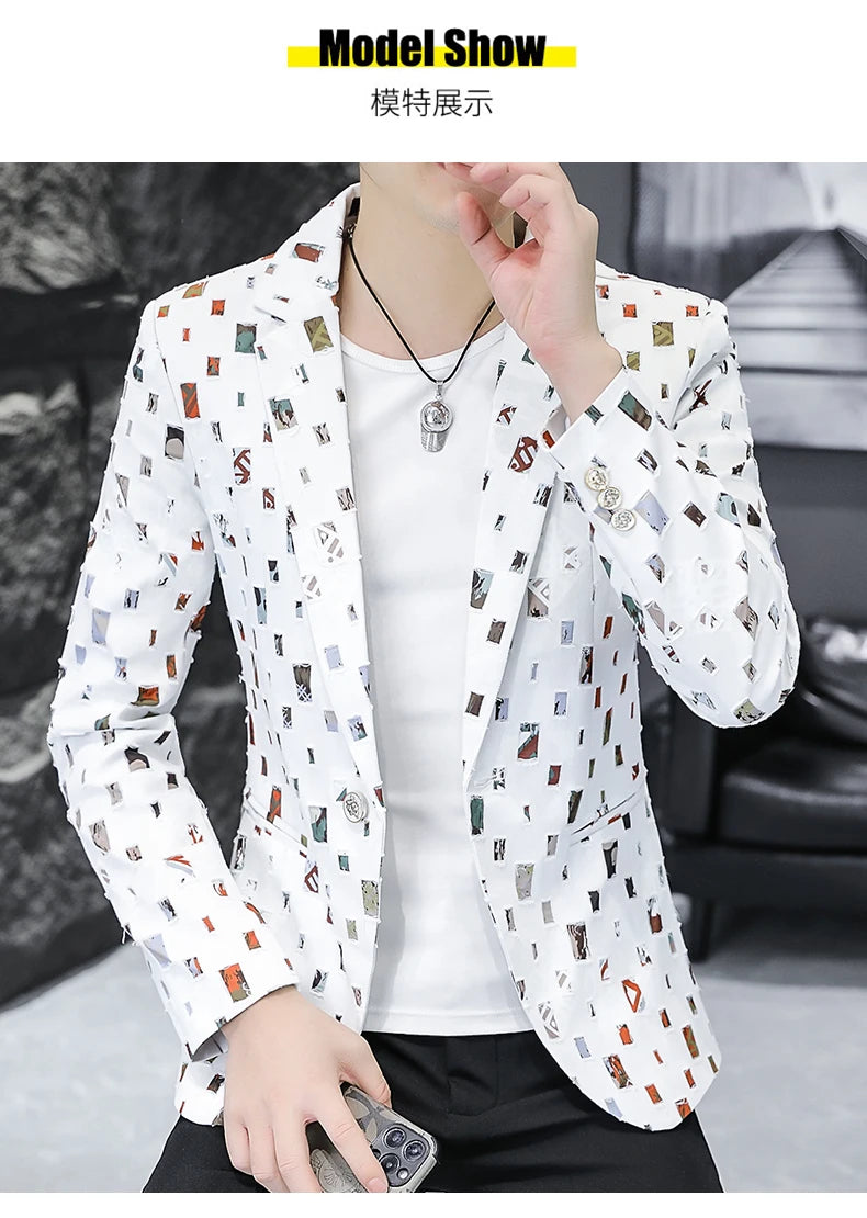 2024 Autumn Suit Men's Youth Slim Fashion Handsome Trend with Korean Version of A Small Suit Formal Single West Coat M-4XL