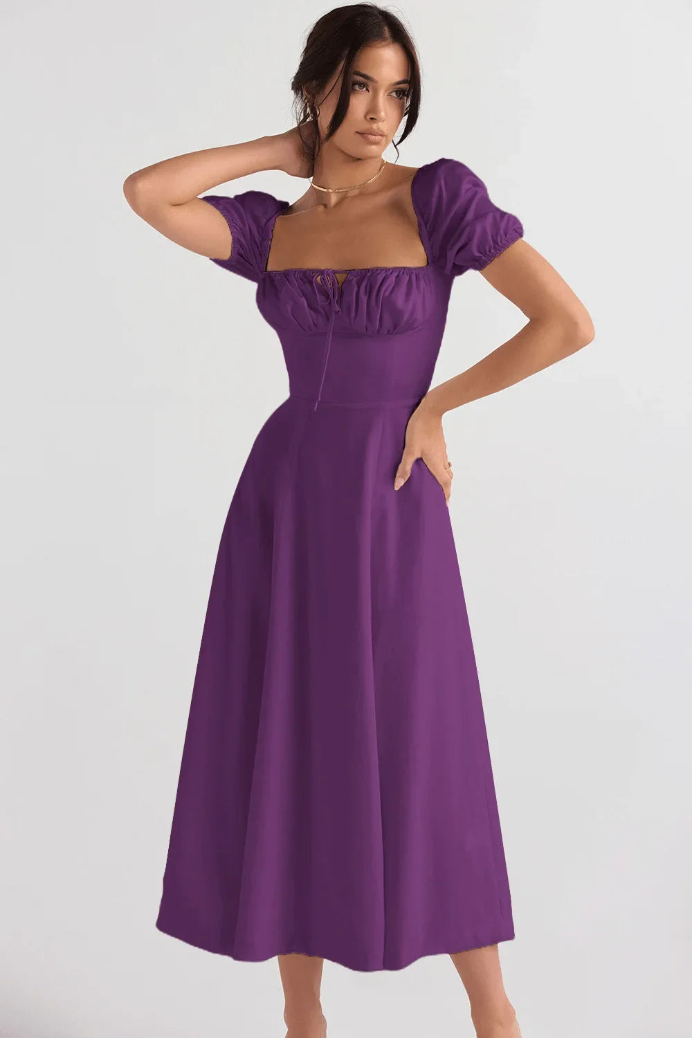 Women Beach Vacation Dress French Lazy Style Dress-Solid Color Or Printed Multi-Color Spring Summer 2025 New Arrival
