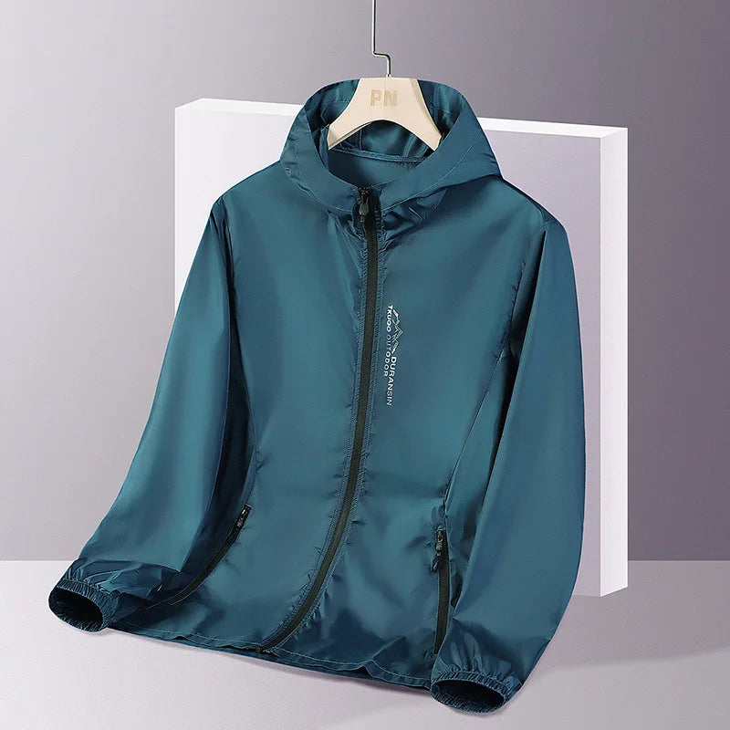 Men's Jacket Summer Sun Protection UPF50+ High-End Waterproof Thin Jacket Hooded Breathable Lightweight Outdoors Fishing Jacket