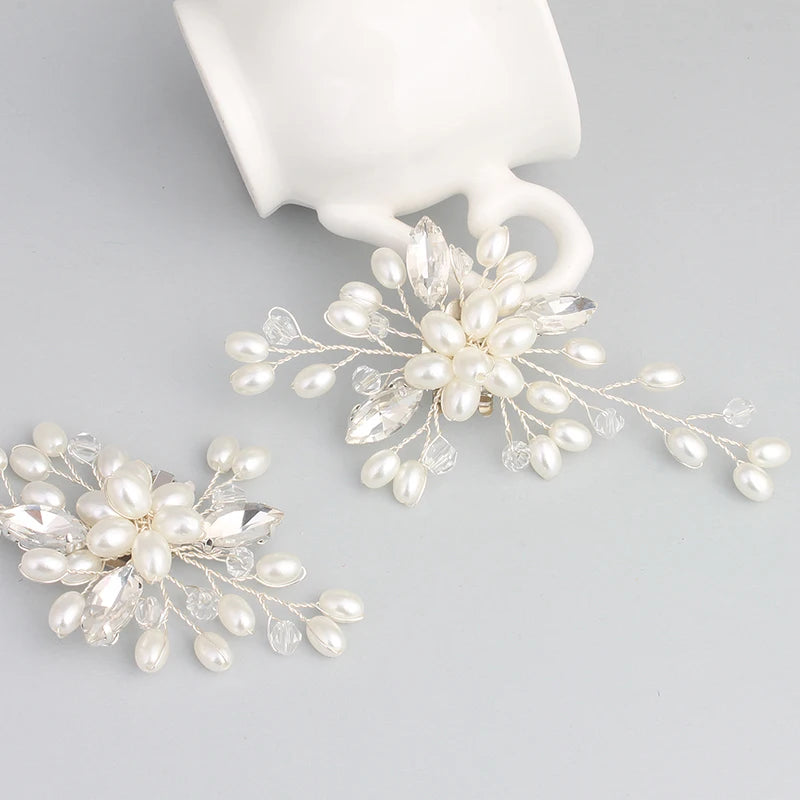 Newest Shinning Rhinestone Shoes Clip Metal Wedding Accessories Crystal Pearl Luxury Shoe Buckle Decorations Gift For Women