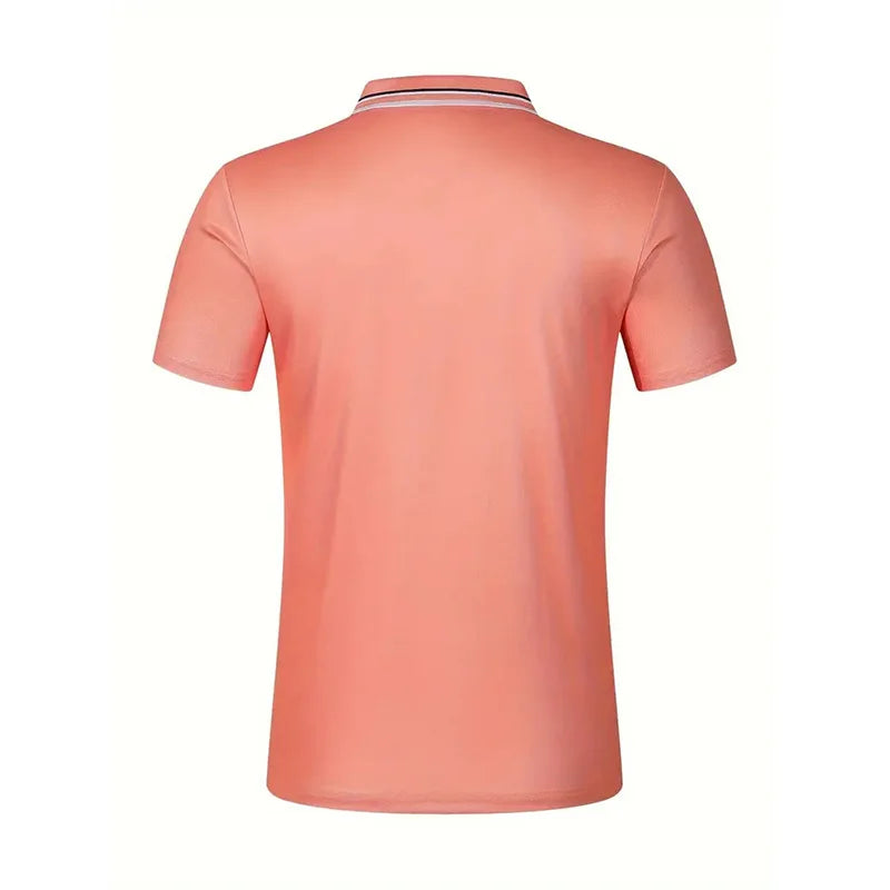 Summer Men's Short sleeved Polo Shirt Business Casual Collar T-shirt Plus Size Breathable Top European and American Plus size
