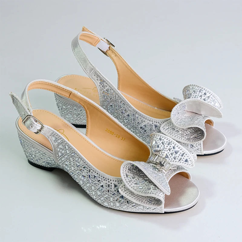2024 Women's Chunky Heels Summer Platform Square Heeled Sandals in Vibrant Colors with Bling Rhinestones for Lady Party Wedding