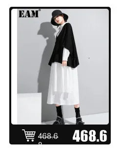 EAM High Waist Two Ways Wear Black Wide Leg Long Pants New Loose Fit Trousers Women Fashion Tide Autumn Spring 2025 1DF3635