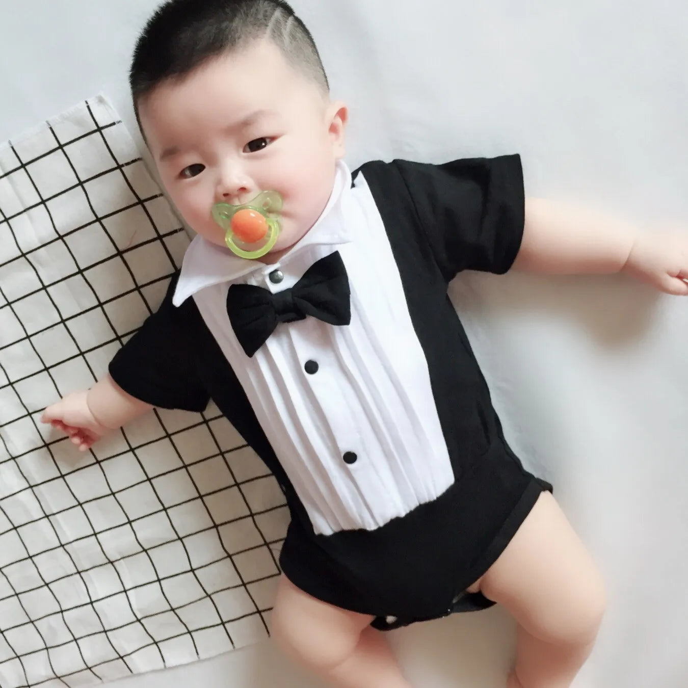 Summer Baby Girl Boy Clothing Gentleman Shirt Romper Body Lapel Short Sleeves Newborn Outfits Toddler Infant Jumpsuit