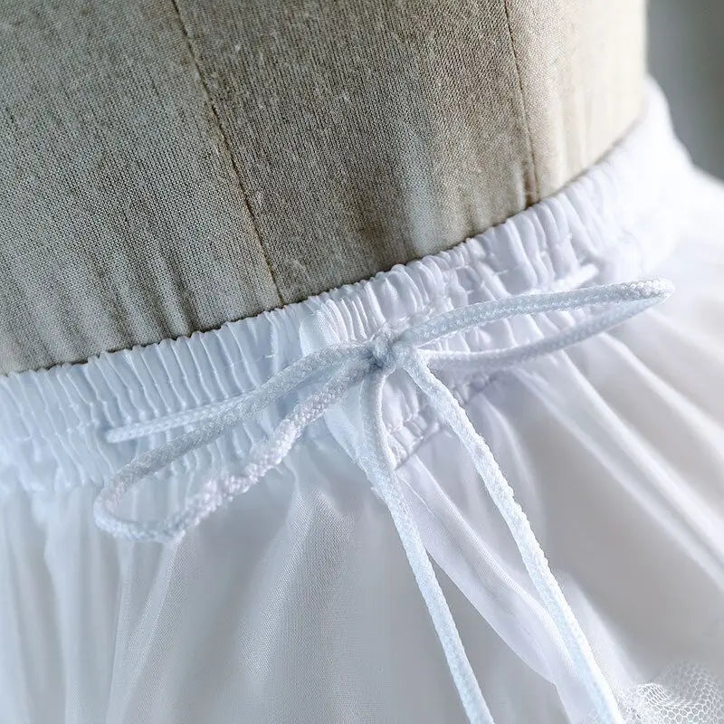 Girls Ruffled Short Petticoat with/no Hoop Solid Color Fluffy Bubble Tutu Skirt Puffy Half Slip Prom Crinoline Underskirt