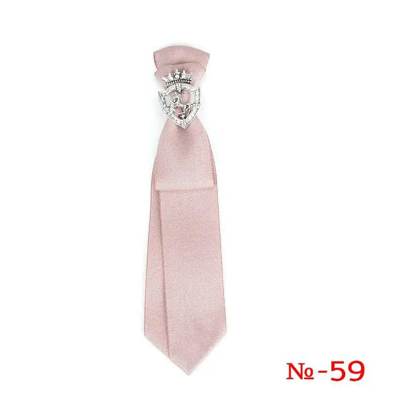 Retro Fabric Ribbon Rhinestone Black Bow Tie Collar Bowkont Cravat School Girl Boys Gifts for Women Clothing Jewelry Accessories