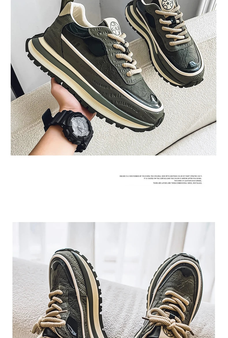 Casual Sneaker Loafers Men's Sneakers Male Sneakers Thick Bottom Shoes for Men Sports and Leisure Soft and Comfortable Non-Slip