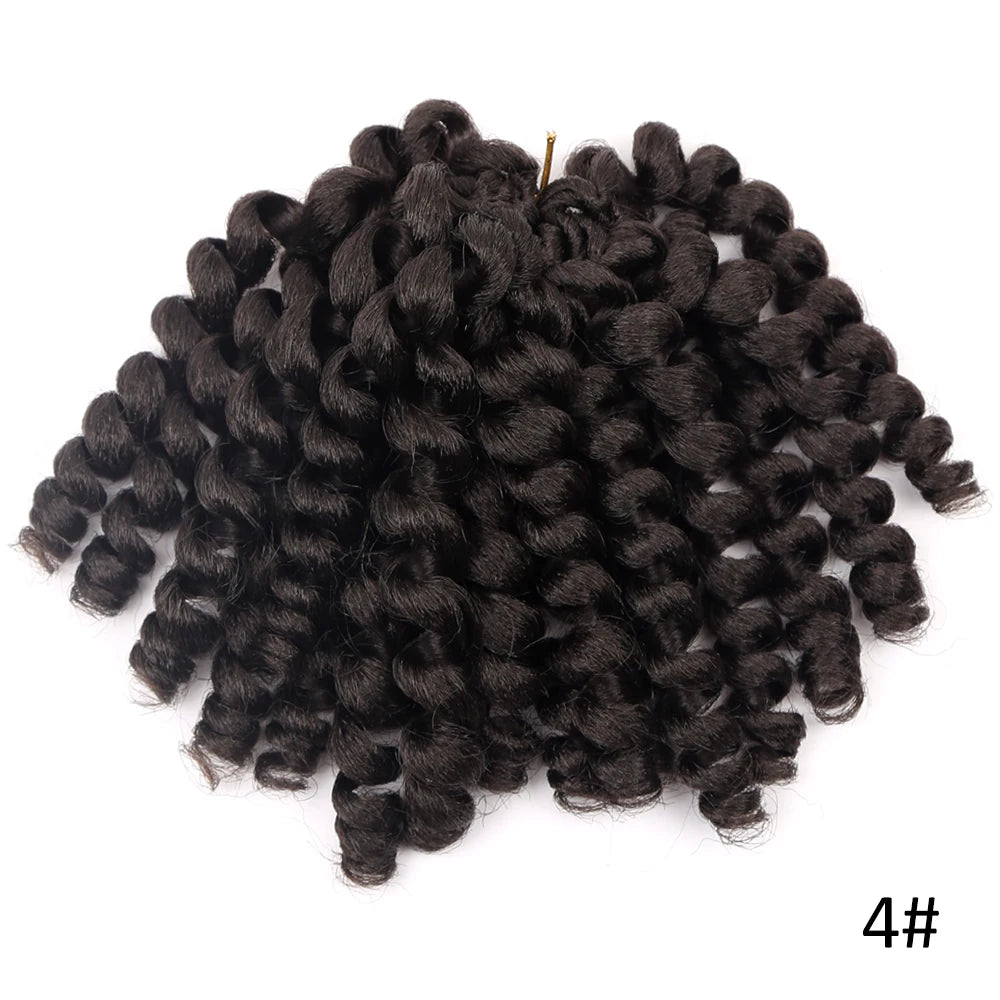 Synthetic Ombre Jumpy Wand Curl Crochet Braids Jamaican Bounce For Africa Braiding Hair Extensions Pre-Twisted For Black Women