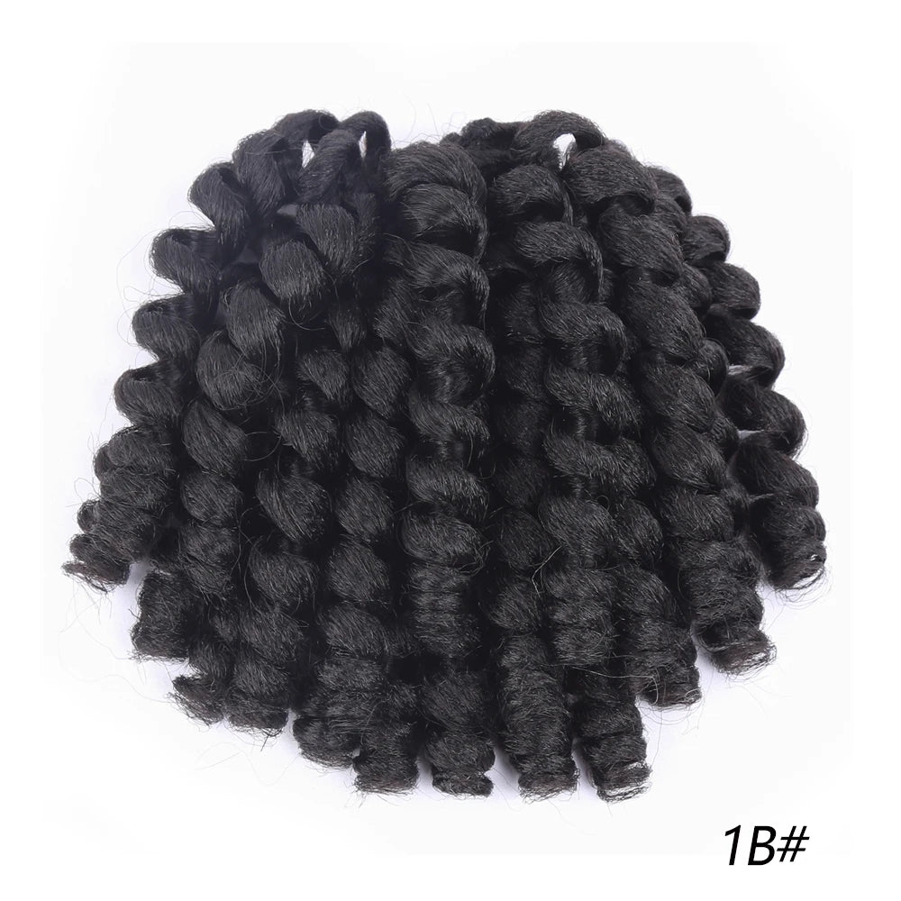 Synthetic Ombre Jumpy Wand Curl Crochet Braids Jamaican Bounce For Africa Braiding Hair Extensions Pre-Twisted For Black Women