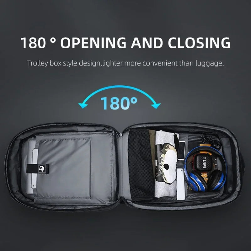 Swiss Men‘s 15.6 Inch Laptop Backpack Expandable PC Hard Shell Bag TSA Anti-theft Waterproof Backpacks USB Business Travel Bag