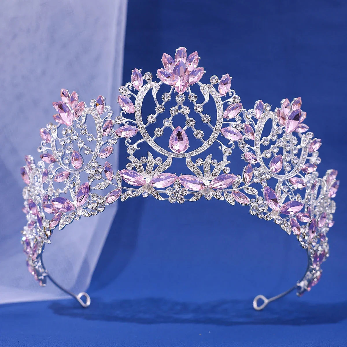 Baroque Luxury Crystal Rhinestone Tiaras and Crowns For Women Bride Vintage Prom Diadem Bridal Wedding Hair Accessories Jewelry