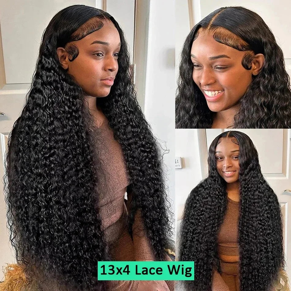 40 inch Deep Wave 13x6 HD Lace Frontal Wigs For black Women Water Wave Curly Lace Frontal Wigs 13x4 Lace Front Wig Human Hair