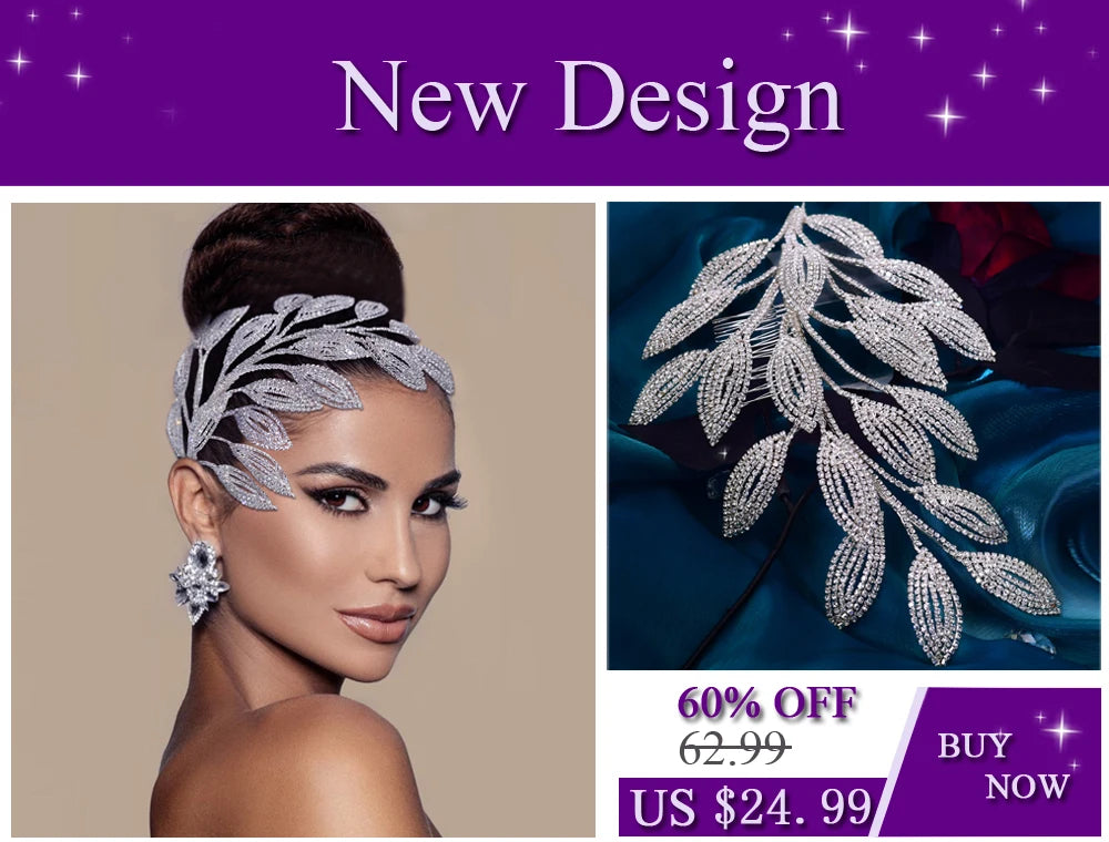 YouLaPan Golden Wedding Crystal Headband Hair Accessories Woman Wedding Hair Jewelry Rhinestone Bridal Tiara and Headdress HP240