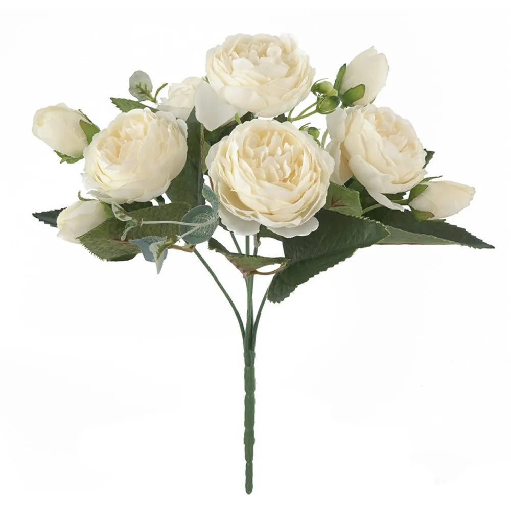 1PC 30CM Fake Roses Silk Peony Artificial Flowers Cheap New Year's Christmas Decorations Vase Home Wedding Bridal Bouquet Indoor