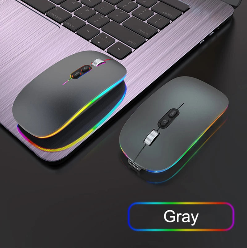 Dual Mode Bluetooth 2.4G Wireless Mouse One-Click Desktop Function Type-C Rechargeable Silent Backlight Mice for Laptop PC New
