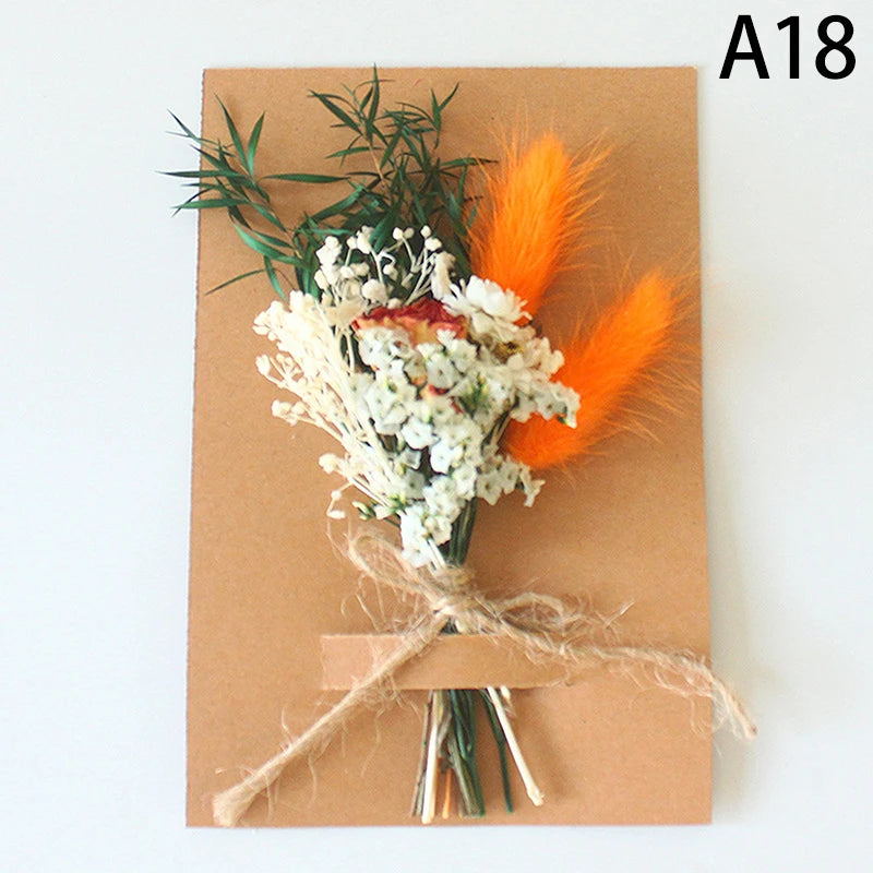 Mini Natural Dry Flowers Bouquet Bridesmaid Boutonnieres Christmas Wedding Decor Valentine's Day DIY Floral Materials