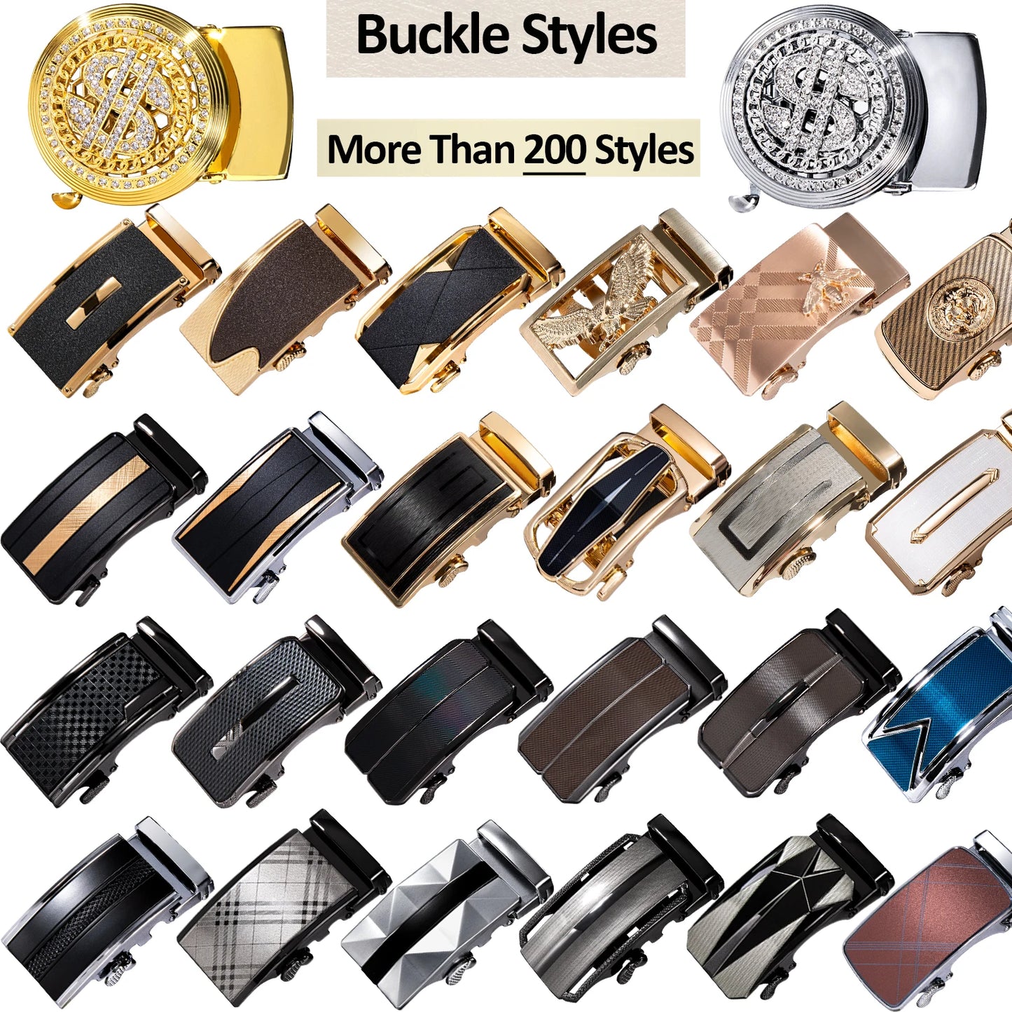 High Quality Mens Belts Black Brown Blue White Green Leather Straps Casual Gold Automatic Buckles Waistband Belt for Men Wedding