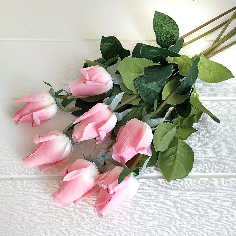 Wedding Decorations 12pcs/Lot Rose Latex Artificial Flowers Floral Silk Real Touch Rose Flowers Home Birthday Party Bouquet