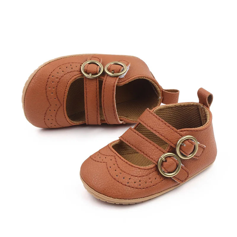 Baby Leather Shoe 2025Summer New Shallow Mouth Princess Shoe 0-12M Babys Shoes Soft Sole Anti Slip Baby Walking Shoes Tennis