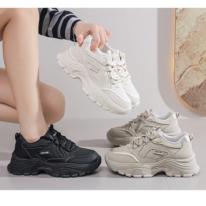Sneakers for Women Autumn New Style, Korean Version Versatile Thick-Soled Single Shoes, Sports Shoes Running Casual Shoes