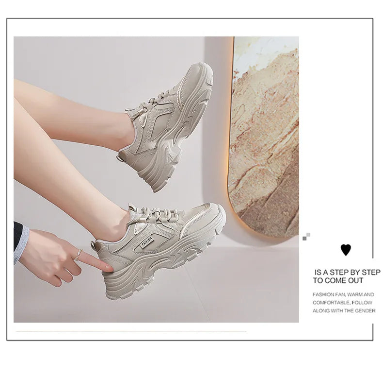 Sneakers for Women Autumn New Style, Korean Version Versatile Thick-Soled Single Shoes, Sports Shoes Running Casual Shoes