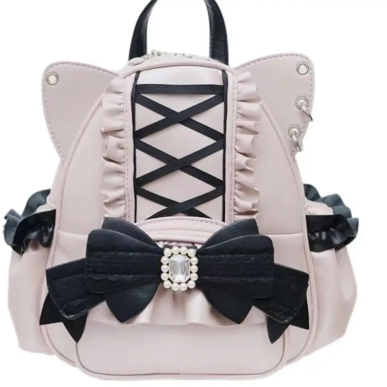 Lace Cat's Ear School Bag Japan Lolita Ita Mochila Cute Large Capacity Mochilas Mujer 2025 New Bow Women Bags Student Backpack