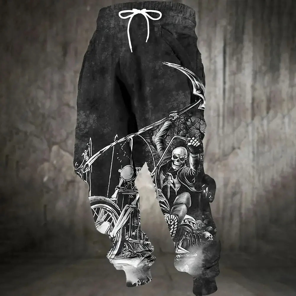 Winter New Thick Warm Pants 2026 New Fashion 3D Flame Print Sweatpants Men Large Size Loose Casual Pocket Drawstring Sweatpants