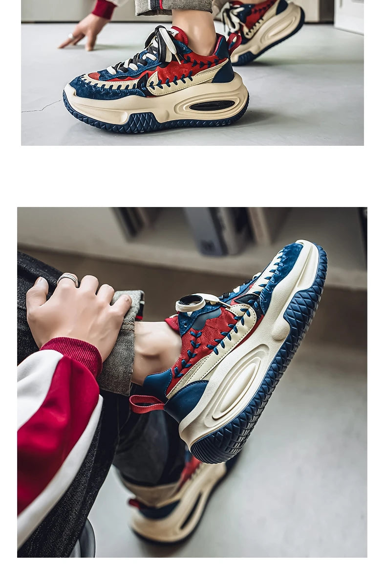 Men's Sneakers Thick Bottom Casual Sneaker Shoes for Men Wear-resistant Apring and Autumn Soft and Comfortable Fashion Non-Slip