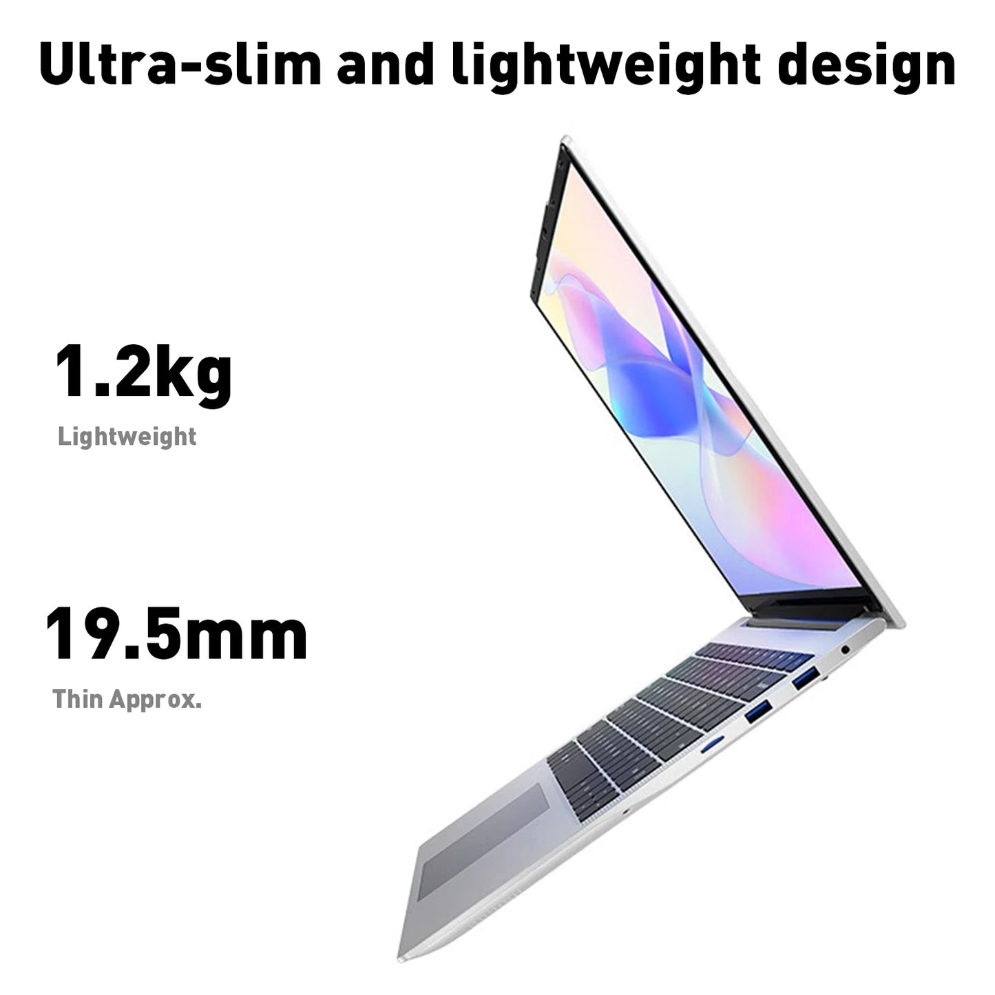 14.1" Ultra Slim Laptop 16GB RAM 2TB SSD Intel N3700 Notebook Gamer 1920*1080 Display Windows 11 Pro Office Study Computer PC