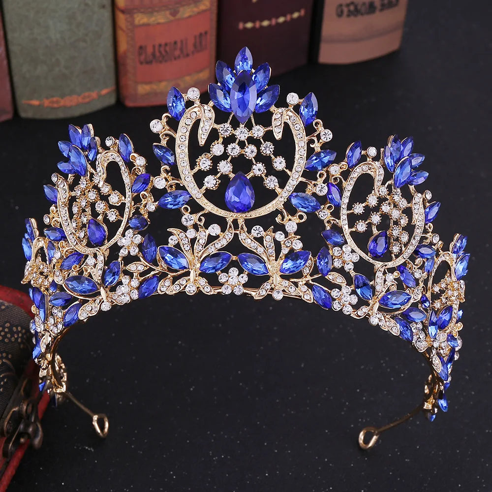 Baroque Luxury Crystal Rhinestone Tiaras and Crowns For Women Bride Vintage Prom Diadem Bridal Wedding Hair Accessories Jewelry