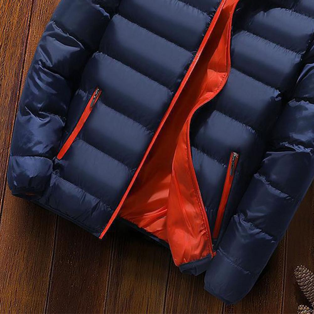 Padded Mens Jackets Winter Casual Windbreaker Stand Collar Thermal Coat Outwear Oversized Outdoor Camping Windproof Jacket