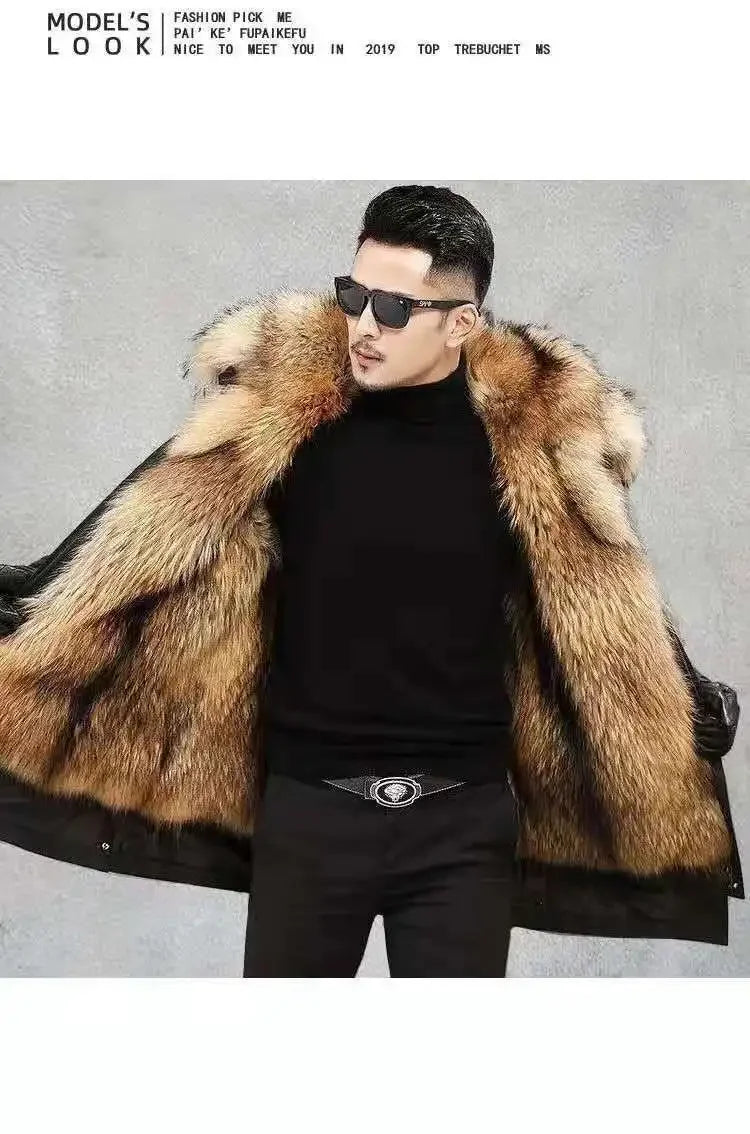 2024 New Casual Winter Men's Down Jacket Fox Fur Men's Coat Coat Men Clothing Coat Winter Jackets Mens Jacket Men Jacket