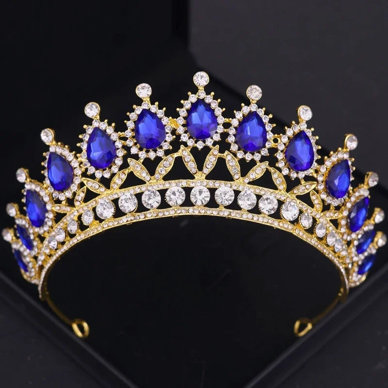 3Pcs Crystal Crown Necklace Earring Set Baroque Rhinestone Bridal Jewelry Set Bridal Wedding Hair Accessories Jewelry Crown Gift