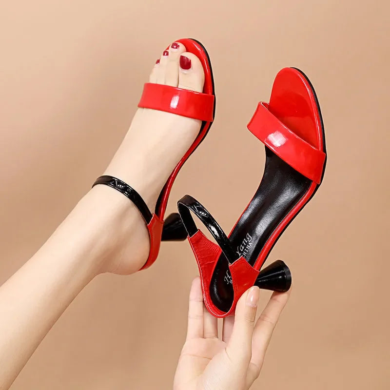 Cresfimix sandalias de mujer women fashion spring & summer comfortable white sandals lady cute buckle strap high heel sandals