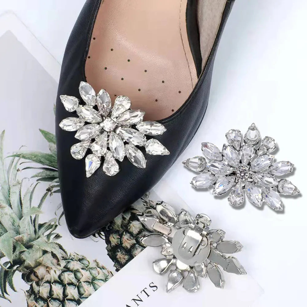 1Pcs Wedding DIY Detachable Charm Buckle Bridal Crystal Shoes Accessory Decoration Clip Women High Heel Rhinestone Shoe Buckles