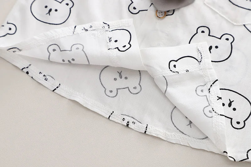 Baby Boy Cotton Summer Outfit Set with Print Bear T-Shirts And Shorts 2Pcs Toddler Tracksuit Infant Fashion Children's Clothing