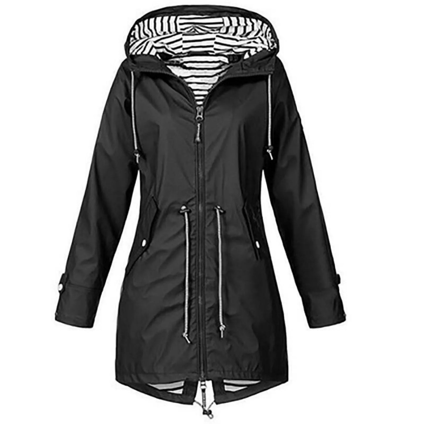 2025 New Long-sleeved Raincoat Zipper Women's Jacket Outdoor Hooded Mountaineering Jacket Waterproof and Windproof Coats