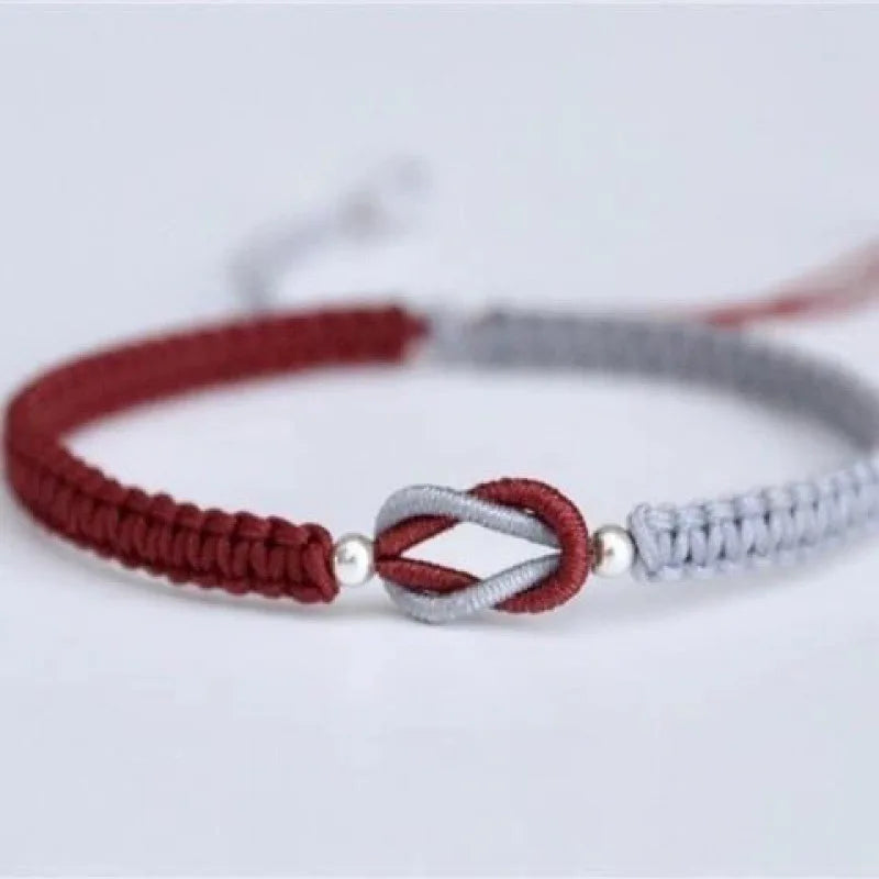 Love Knot Rope Braided Bracelet 'Always Together' Casual Adjustable String Handmade Matching Gift for Her Couple Teens Girls Boy