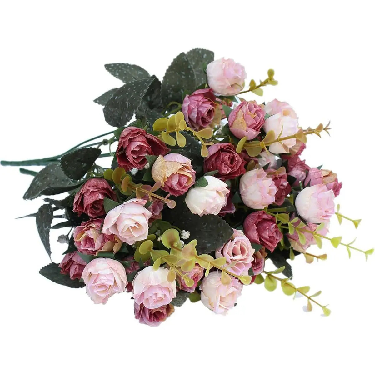 7 Forks 21 Heads Artificial Flower Silk Rose High Quality Christmas Wreath Wedding Bouquet Home Arrangement Vase bridal bouquets