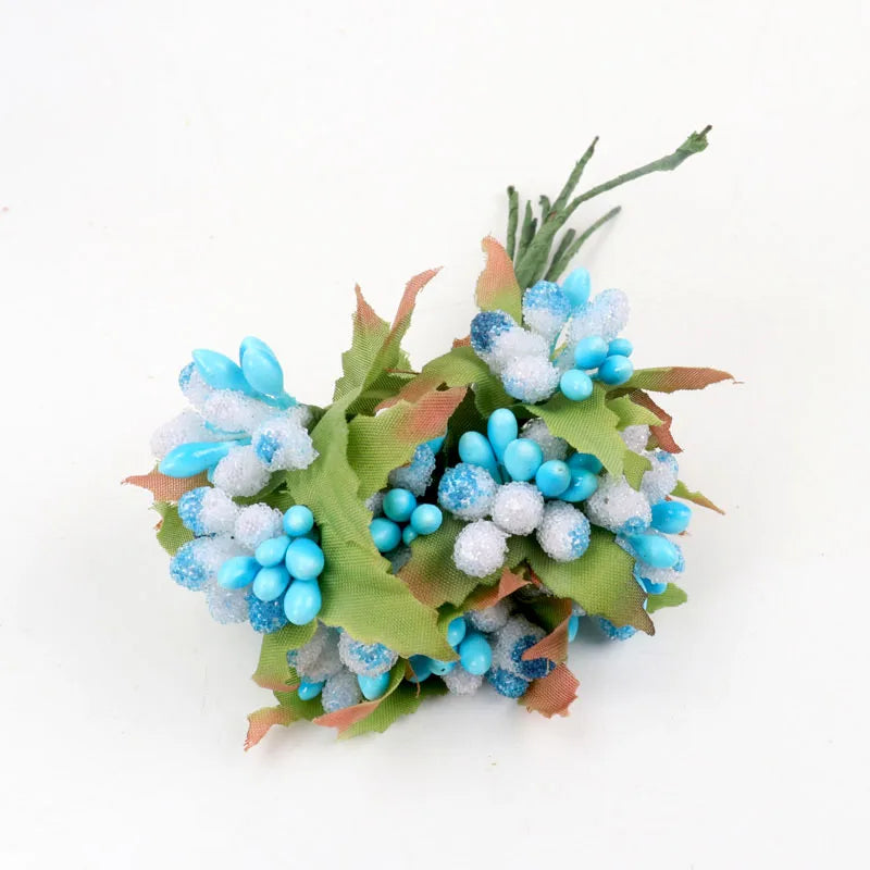 12pcs pearl Berry Artificial Stamen Flower For Wedding Home Decoration Pistil DIY wreath Scrapbooking Craft Fake Flowers