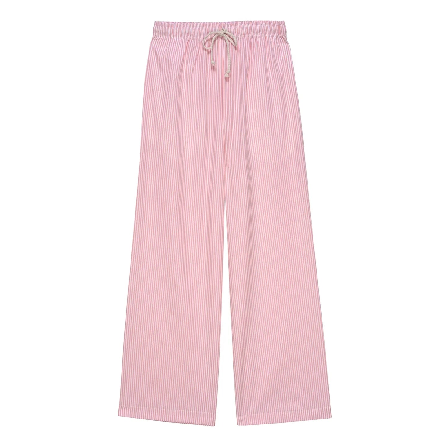Combhasaki Women Y2K Aesthetic Wide-Leg Pants Stripe Drawstring High Elastic Waist Trousers Spring Fall Retro Sweatpants Bottoms