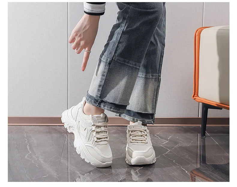 Sneakers for Women Autumn New Style, Korean Version Versatile Thick-Soled Single Shoes, Sports Shoes Running Casual Shoes