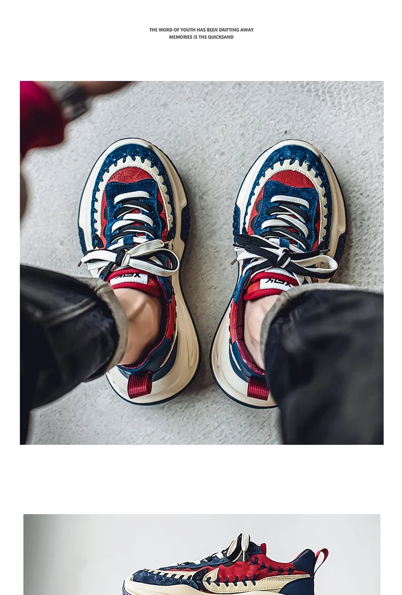 Men's Sneakers Thick Bottom Casual Sneaker Shoes for Men Wear-resistant Apring and Autumn Soft and Comfortable Fashion Non-Slip