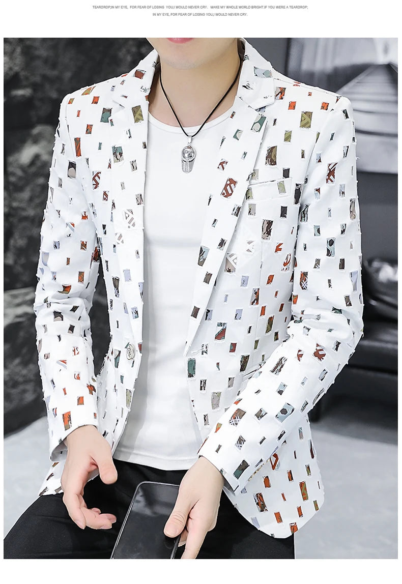 2024 Autumn Suit Men's Youth Slim Fashion Handsome Trend with Korean Version of A Small Suit Formal Single West Coat M-4XL
