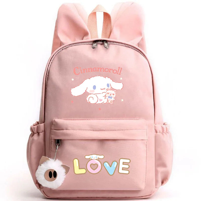 Cinnamoroll School Bags Backpack for Girl Boy Student Teenager Rucksack Women Casual Travel Rabbit Ears Mochila