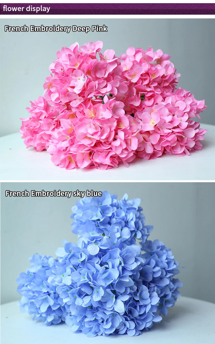 5 Heads Hydrangea Bouquet Silk Artificial Flowers for Party Wedding Living Room Decoration Accessories Home Decor Fake Flowers