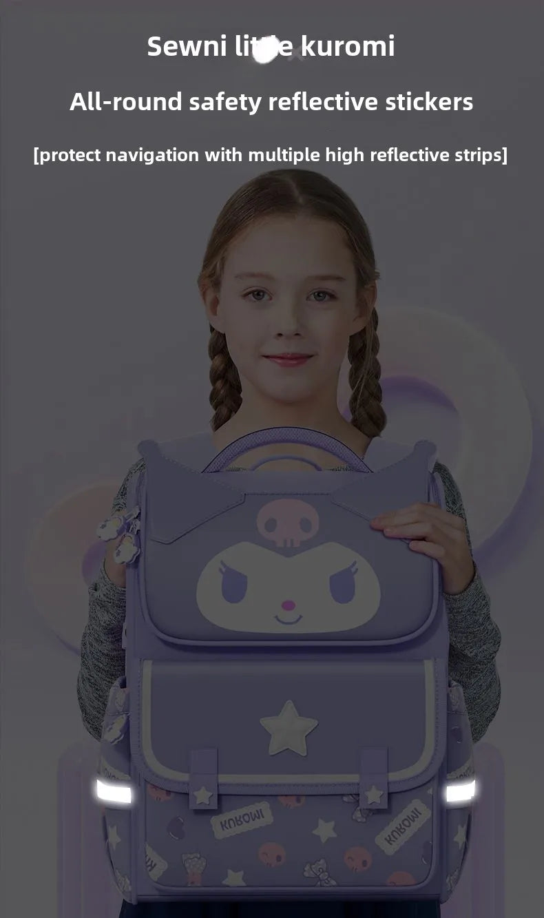 Cute Sanrio cartoon My Melody Kuromi Hello Kitty backpack Student large capacity spine protection and burden reduction backpack
